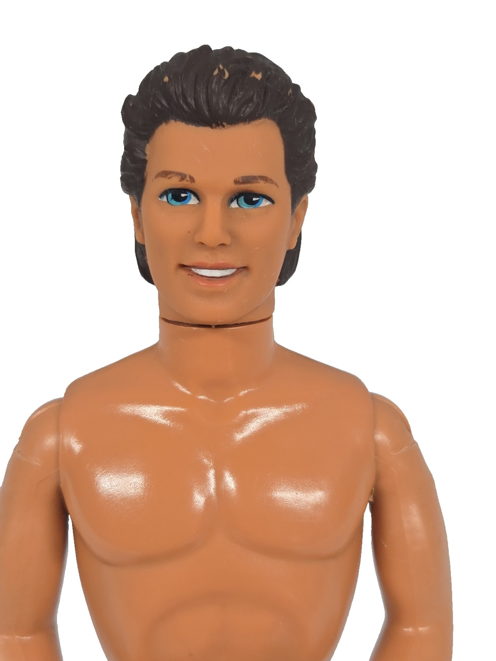 Mattel Barbie Ken Doll 1968 Body 1990 Head Dark Hair Blue Eyes Twisty Waist